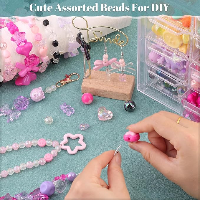 210-270PCS TINKRSTUFF Assorted Acrylic Beads - Image 3
