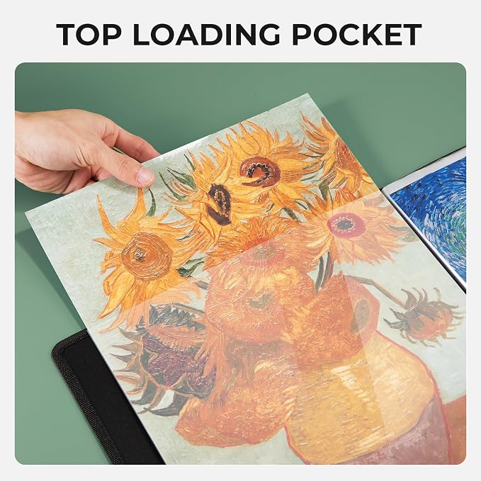 Nicpro 11x14 Art Portfolio Folder, 30 Pockets Display 60 Pages Art Painting - Image 3