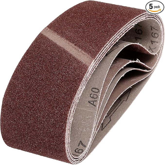HARFINGTON 2-1/2 x 14 Inch Sanding Belts, 5 Pcs 60 Grits Aluminum Oxide Abrasive Belt Sander File Belt for Woodworking, Metal Polishing, Knife Sharpener