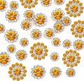 100pcs Sew on Rhinestones Crystal Glass Gems Gold Claw Sunflower Mixed 8mm 10mm by UYTRDVG