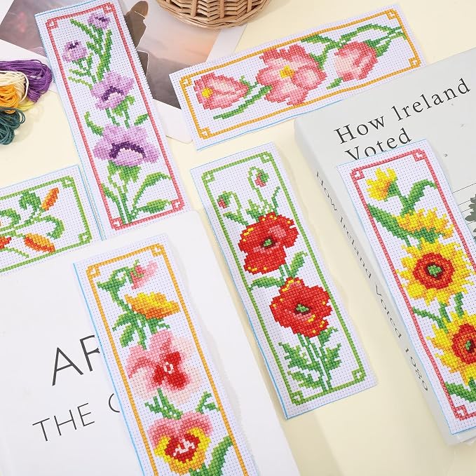 ORIGACH 6 Set Flowers Cross Stitch Bookmark Kit - Image 6