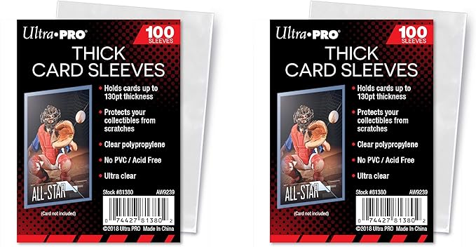 Ultra Pro Thick Card Sleeves for Thick Jersey or Memorabilia Sports Trading by UltraPro
