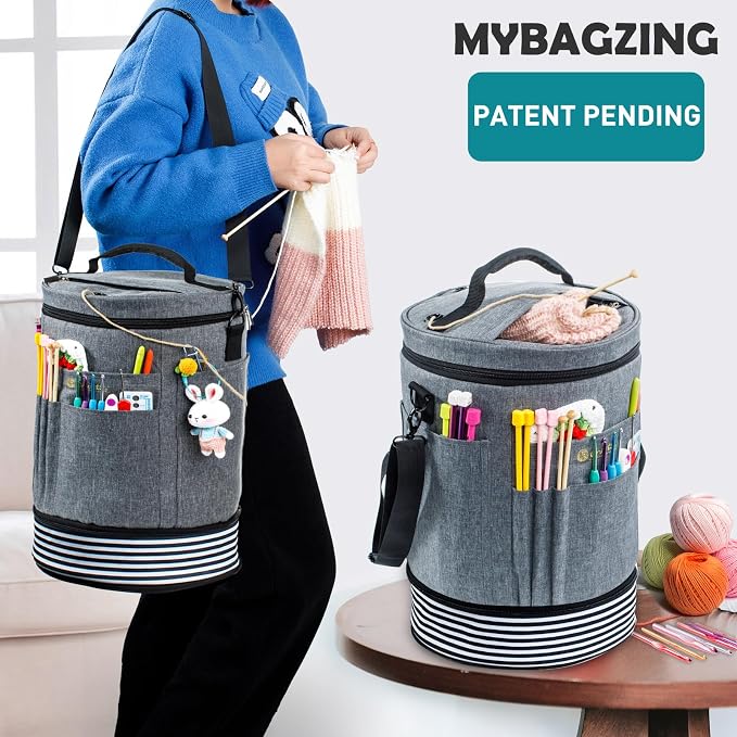 MYBAGZING Expandable Yarn Storage Organizer, Crochet Bag & Yarn Tote - Image 5
