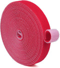 TNP Hook and Loop Tape Strap Cable Ties Fastener (Red) (15 Feet) - Sticky Self Adhesive Nylon Fabric Roll Wrap 0.75" Wide 5 Yards Reusable for Cutting Custom Length Cord Wire Fastening