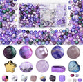 Assorted Beads Bracelet Making Supplies, Lavender Violet Beads-900pcs: Glass by RIRED27