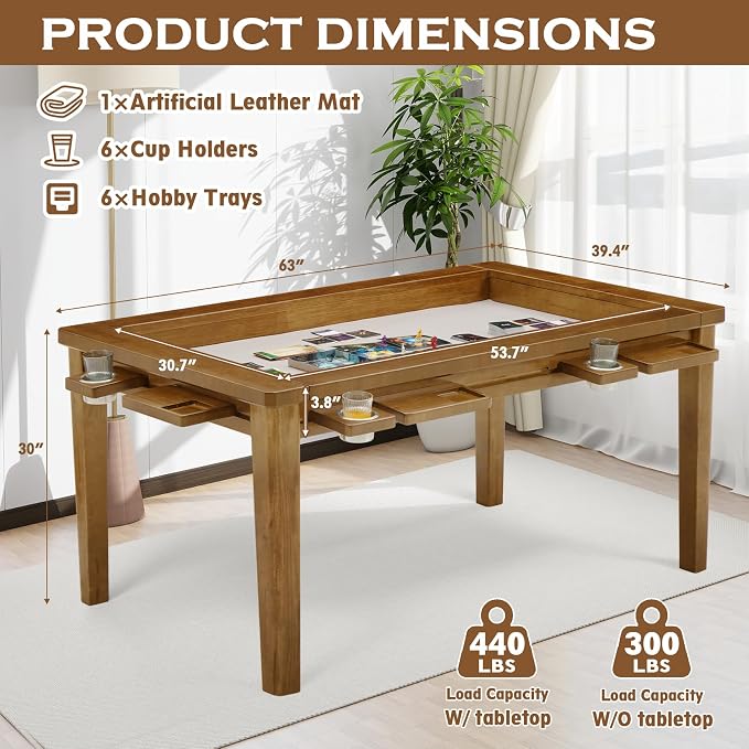 Haddockway 63" ×39“ Board Game Table - Image 7