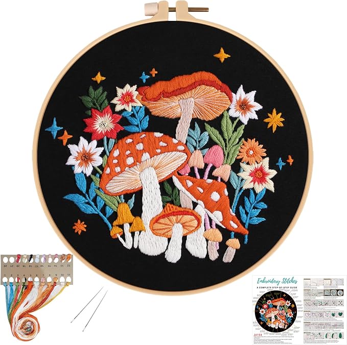 Louise Maelys Mushroom Embroidery Kit by LouiseMaelys