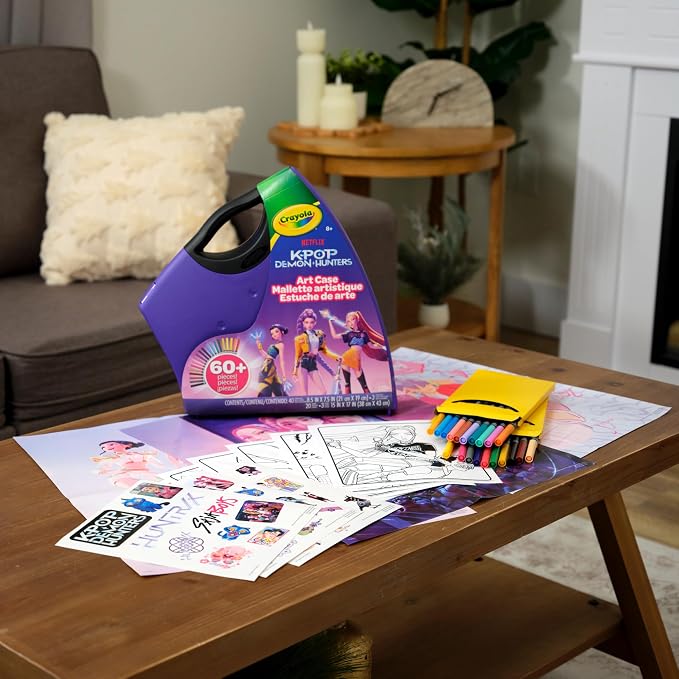 Crayola Kpop Demon Hunters Art Case, Coloring & Sticker Craft Kit, Gift - Image 7