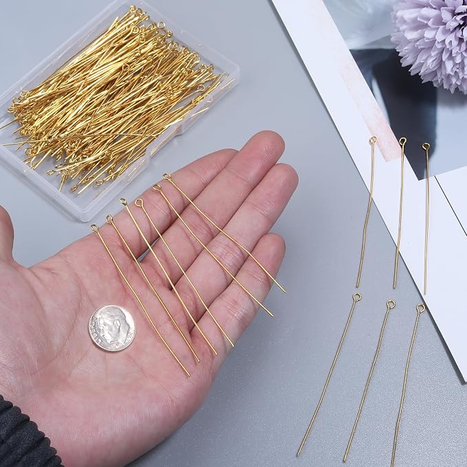 200 Pcs 70mm/2.76 Inch 21 Gauge Eye Pins - Image 3