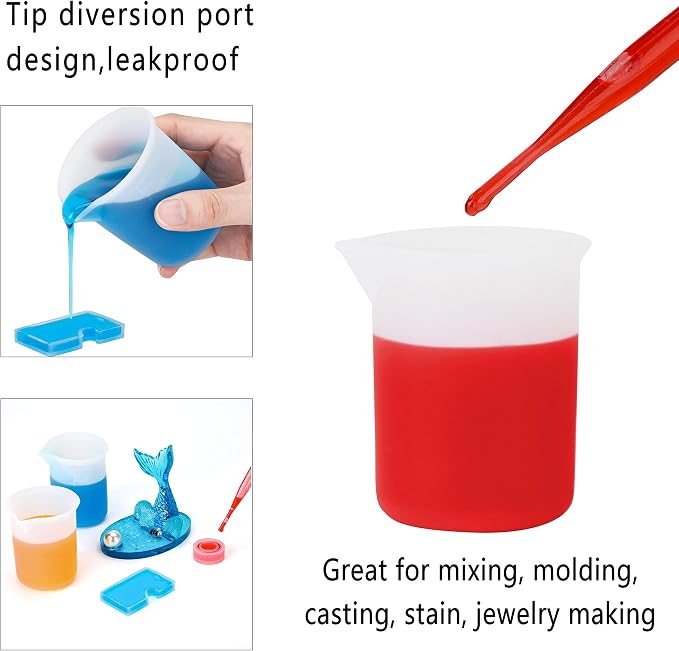 Gartful 250ml & 100ml Silicone Measuring Cups, Silicone Mixing Cups - Image 5