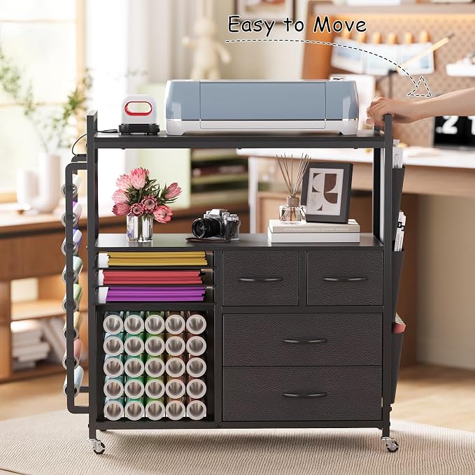 VENNQD Large Craft Organizer and Storage Rolling Cart Compatible - Image 2