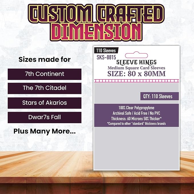 Sleeve Kings Standard Card Sleeves – 110 Count, Large Square Size, Compatible - Image 3