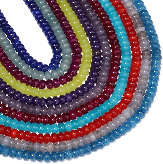 Songxi 5x8mm Natural Lake Blue Chalcedony Stone Rondelle Beads, Gemstone - Image 7