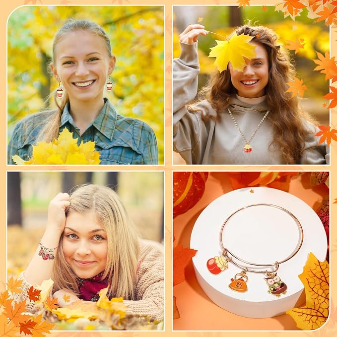 MARFOREVER 40Pcs/20 Pairs Fall Charms, Thanksgiving Charm - Image 6