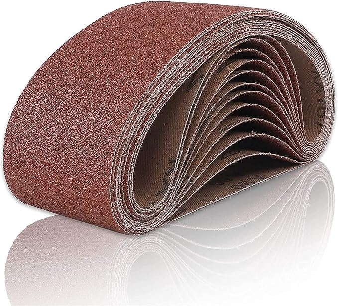 Coceca 3x21 Inches Sanding Belts (75x533mm), 12pcs 80 Grits Aluminum Oxide Sanding Belt for Belt Sander