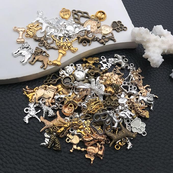 WOCRAFT 100pcs Dogs Charms for Jewelry Making Assorted Jewelry Bangle Bracelet - Image 2