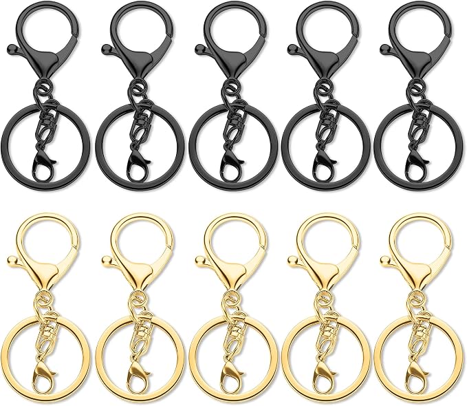 Gkeygo 10 Pack a Set Metal Lobster Claw Clasps and Key Rings, Key Chain - Image 9