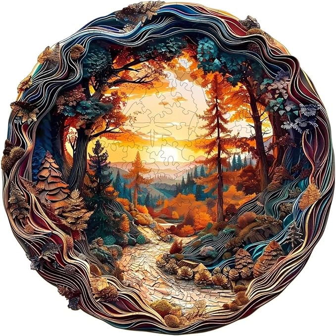 Wooden Puzzles Adults, 3D Winding Road Wooden Puzzles 300 Pieces, Unique Animal by Jollitot