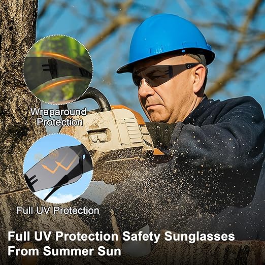 ANSI Z87.1 Safety Glasses Men Women 80 pack: 40pack clear safety glasses+40pack safety sunglasses Scratch & Impact Resistant eye protection glasses for Construction, Outdoor Sports & Work
