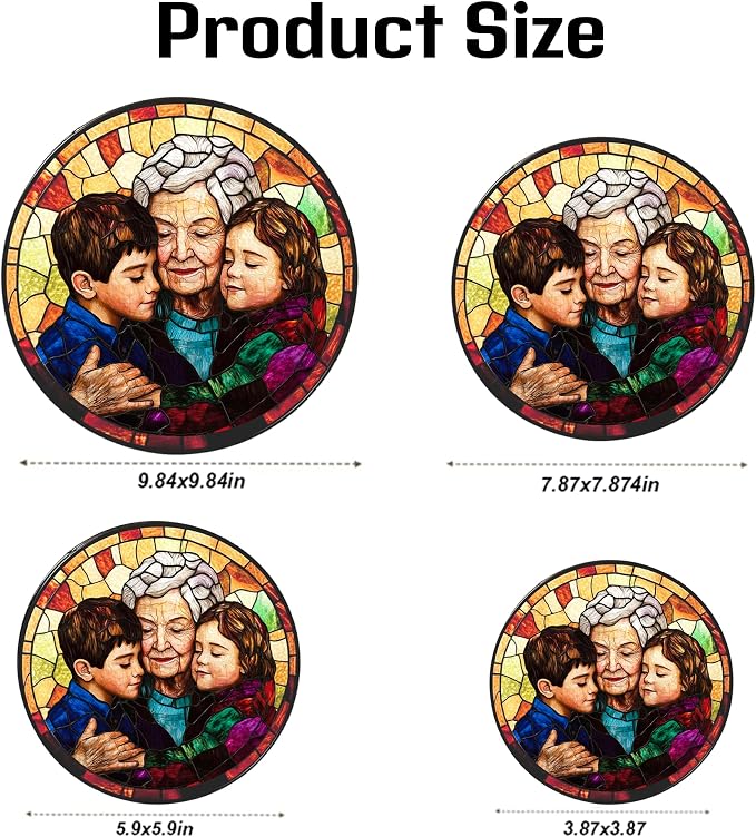Personalized Grandma Stained Glass Sun Catcher, Custom Photo Family Portrait - Image 7