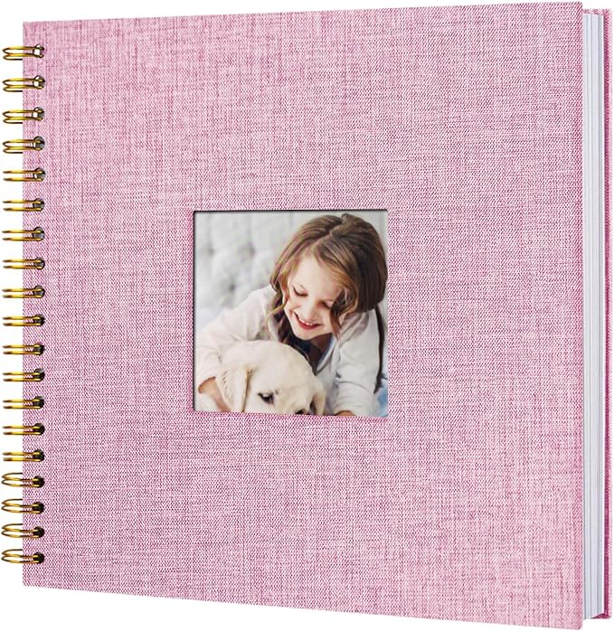 10 x 10 Inch Scrapbook Photo Album, Hardcover Kraft White Pages Arch Window by Sprsthai