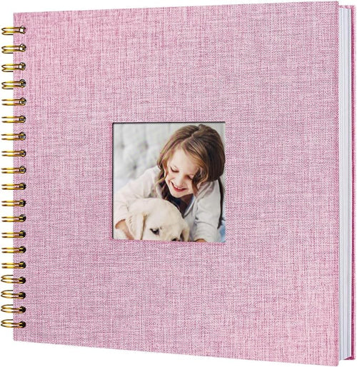 10 x 10 Inch Scrapbook Photo Album, Hardcover Kraft White Pages Arch Window by Sprsthai