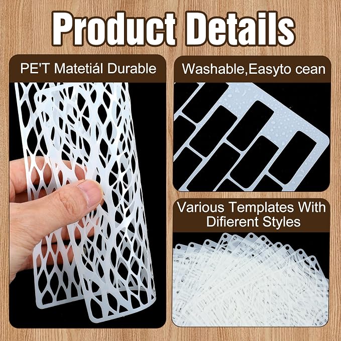 16 Pcs Geometric Stencils, 6x6 Inch Reusable Stencils - Image 6