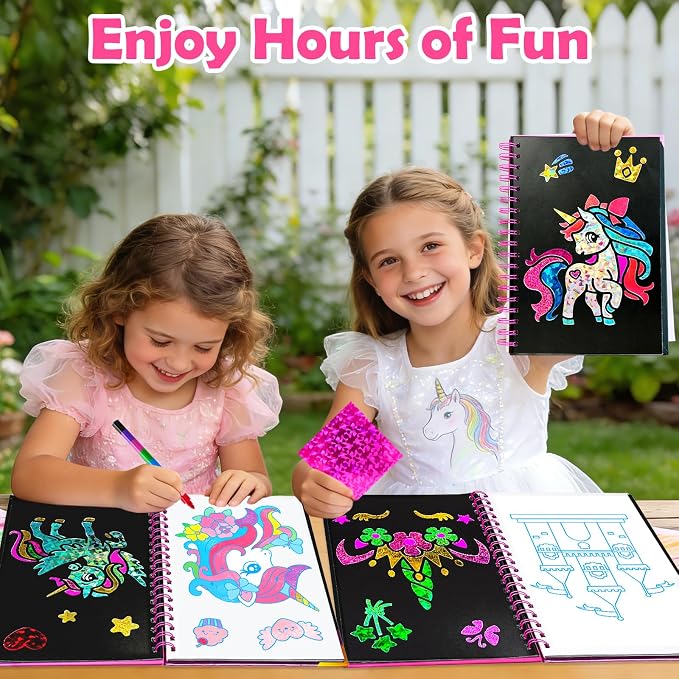 FUNNYB&G Foil Art Craft Kit for Girls 4-10 Years Old: Mess-Free & No-Glue - Image 6