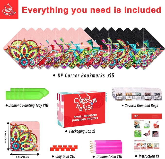 16 PC Diamond Art Corner Bookmarks Kit - Image 5