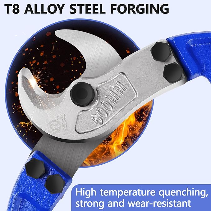 ZrgGea 14 Inch Heavy-Duty Cable Cutter | Industrial-Grade, Forged T8 Alloy Steel, HRC56, Sharp Cutting. For Cables & Wire Ropes
