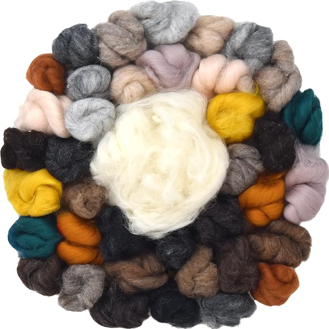 100% Wool - Assorted Wool Roving by LivingDreamsYarn
