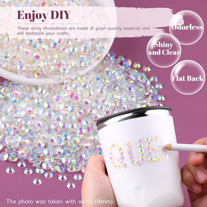 4000PCS 5mm Resin Jelly Rhinestones in Bulk, Bedazzling Flatback Crystals - Image 4