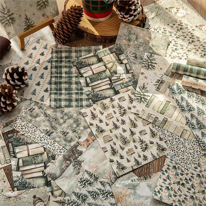 180 Sheets Vintage Autumn & Winter Scrapbooking Supplies, 4x5.5 Dreamy - Image 6
