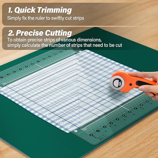 Quilting Ruler, 14.5 * 17.75", Slotted Patchwork Ruler & Template, Non-Slip - Image 2