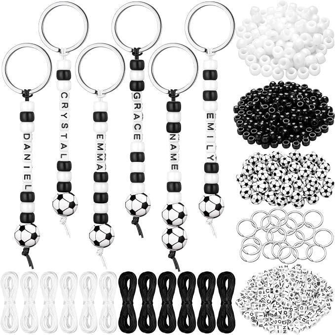 Landical 564 Pcs Soccer Keychain Making Kit DIY Soccer Bead Key Chain Craft by Landical