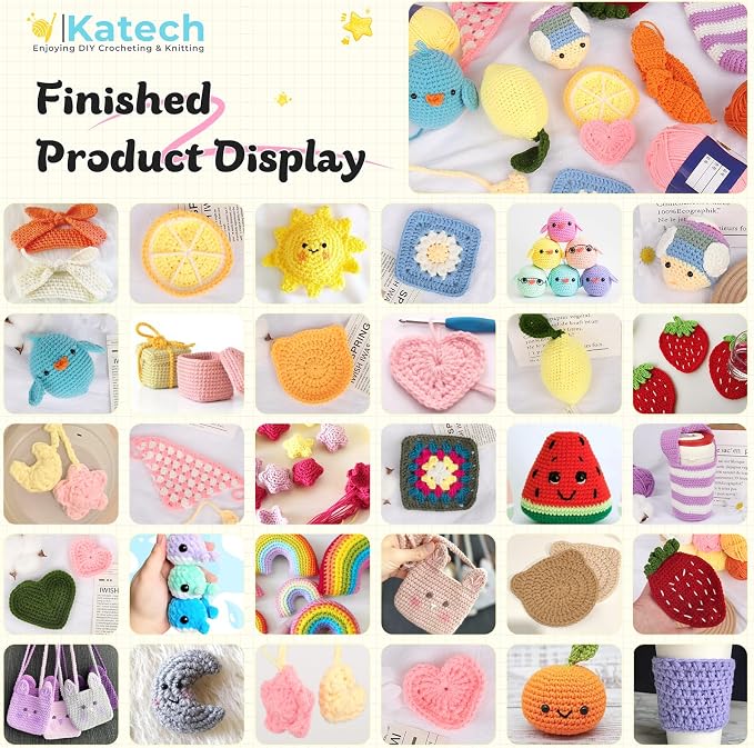Katech Crochet Kit for Beginners Adults Kids-Crochet Starter Kits-Includes Soft - Image 4