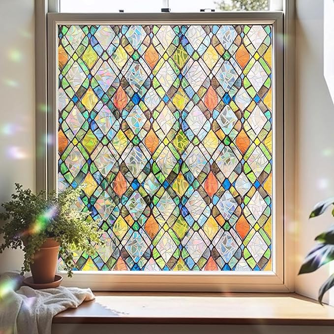ADD.HERES Window Privacy Film, Stained Glass Decorative Static Cling, Removable by ADDHERES