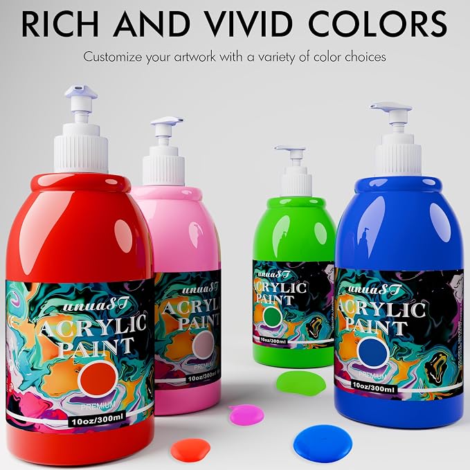 unuaST Acrylic Paint Sets for Adults, 14 Colors Large Bulk Acrylic Paints kits - Image 5