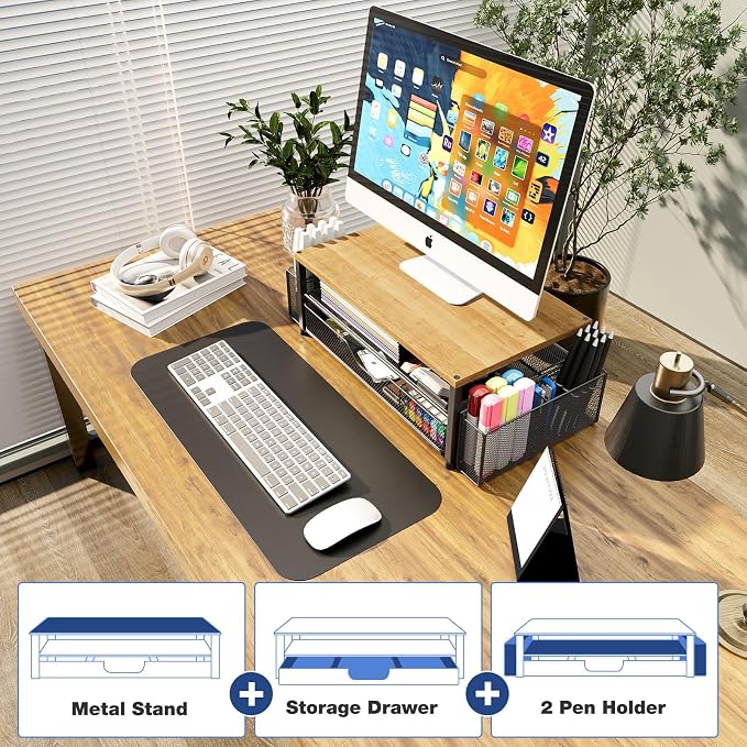 OPNICE Desk Organizers and Accessories, Computer Monitor Stand Riser - Image 6