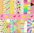 HunnmingRe 20 Pcs 10''x10'' Summer Quilting Fabric Square Ice Cream Pineapple by HunnmingRe