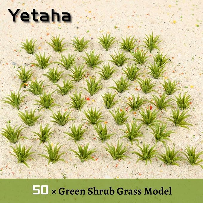 Yetaha 50pcs Green Shrubs Bush Model, Aritificial Plants, Railway Wargame Park - Image 2