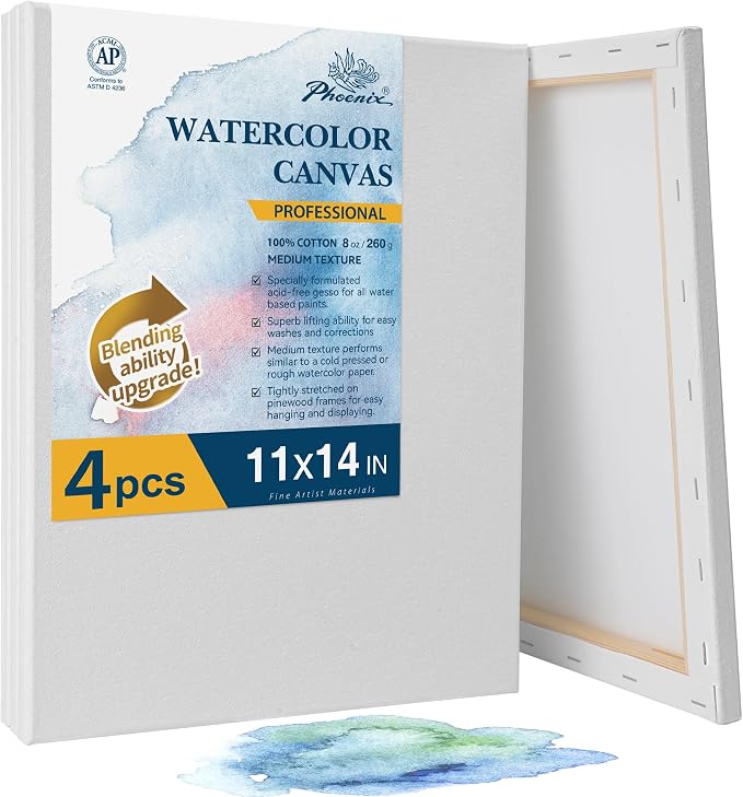 PHOENIX Professional Stretched Watercolor Canvas by PHOENIX