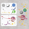 INFUNLY 2pcs Space Planets Wall Stencils by INFUNLY