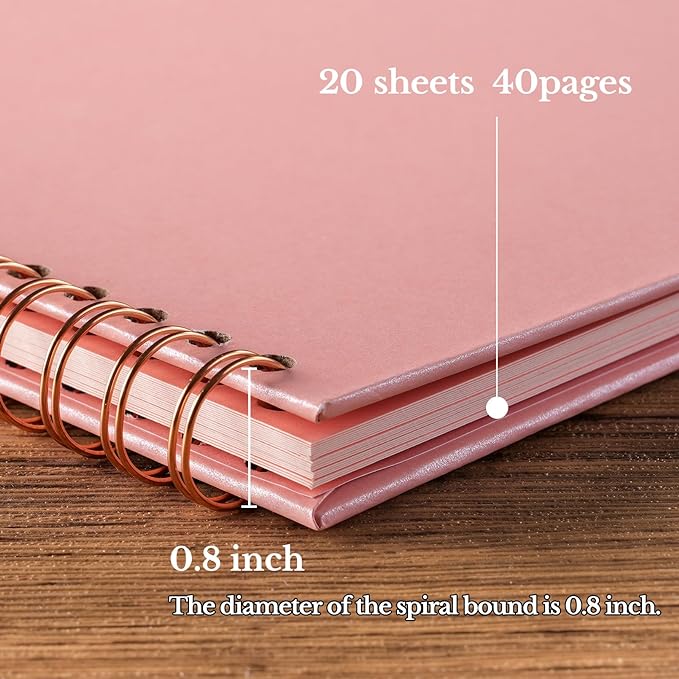 potricher 7 x 7 Inch DIY Scrapbook Album 40 Pages Hardcover Kraft Paper Scrap - Image 4