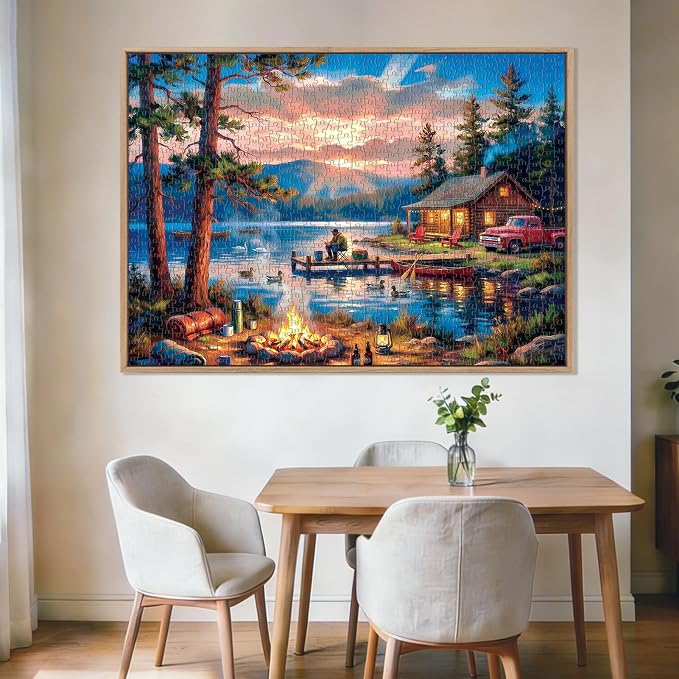 Lakeside Retreat Cabin Puzzles for Adults 1000 Pieces, Impossible Hard - Image 2