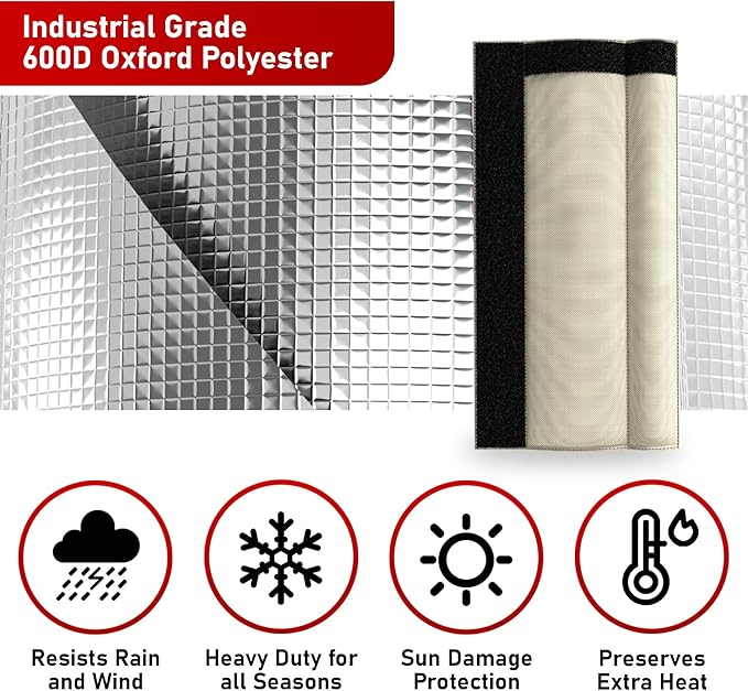Redford Supply Co. Cold Snap (5°F) Outdoor Pipe Insulation Foam Tube, 12"W x 16"H, Outside PVC Wrap, Pipes Covers for Inside, Water Pipe Insulation Foam Tube, Insulating Outdoor Pipes (Beige)