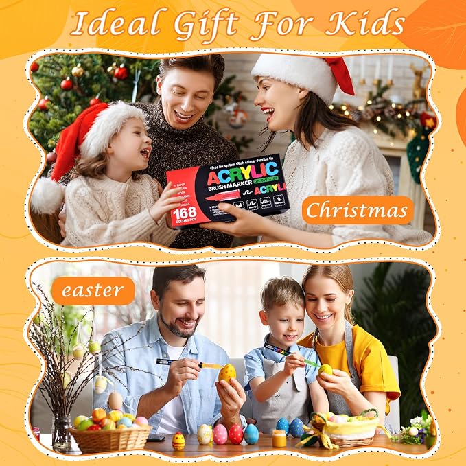 168 Colors Acrylic Paint Markers, Direct-Liquid Ink Control System, Premium - Image 9