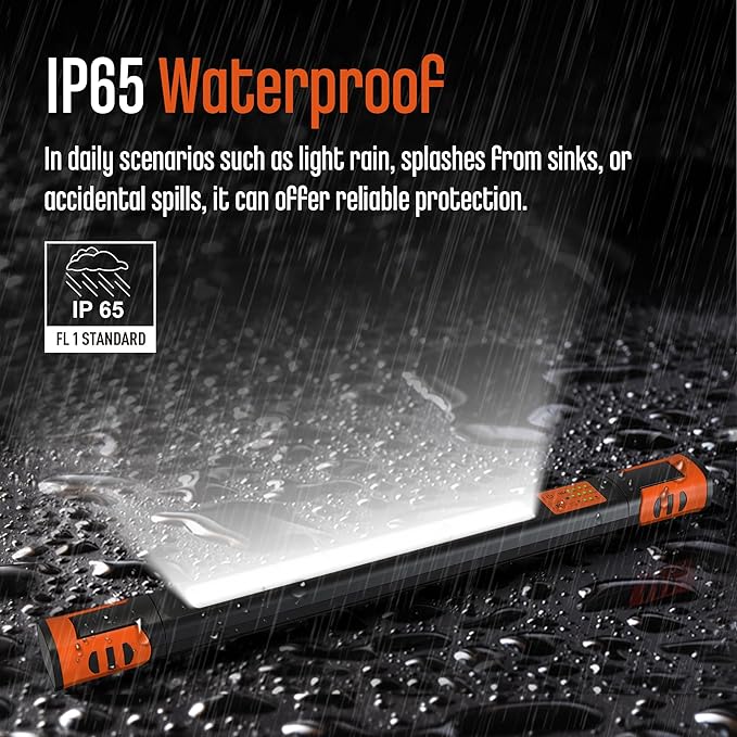 Magnetic Rechargeable Underhood Work Light for Mechanic, 7800mAh 12H, IP65 Waterproof, 360° Rotating, 4 Modes (2700K-6500K), USB-C Fast Charge, for Car Repairing/Garage/Emergency
