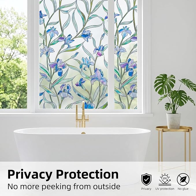 Stained Glass Window Privacy Film, 3D Decorative Window Cling, UV & Heat - Image 5