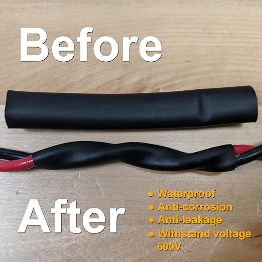 TKDMR 59 Ft 3/4" Heat Shrink Tubing - 3:1 Ratio Marine Grade Heat Shrink,Wire Cable Adhesive Lined Tube Insulation Seal Against Moisture Corrosion and Air Leakage.Black